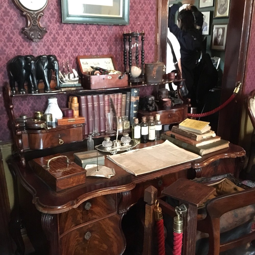 The Sherlock Holmes Museum - The Study; if you look closely, you'll notce that the newspaper is a Victoria-era original. - Museums Near Me - London, XGL