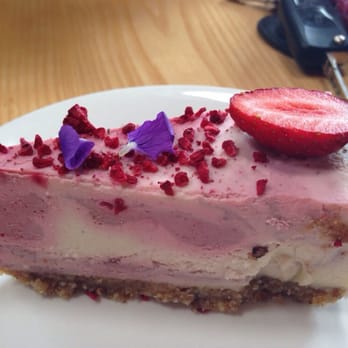 Little Bird Kitchen - Raw strawberry vegan cheesecake... Heaven... Tasted like mousse YUM! - Cafes Near Me - Auckland, AUK