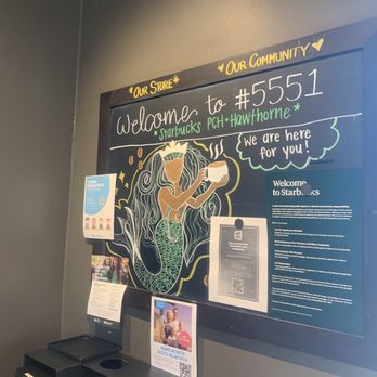 Starbucks - a chalkboard with information on it - Coffee & Tea Near Me - Torrance, California