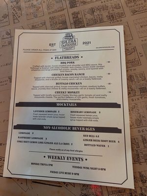 Menu photo 2 Solera Tap House Burdett, NY