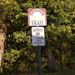 Central Perkiomen Valley Park - Trail marker with Ice Cream shop sign?!