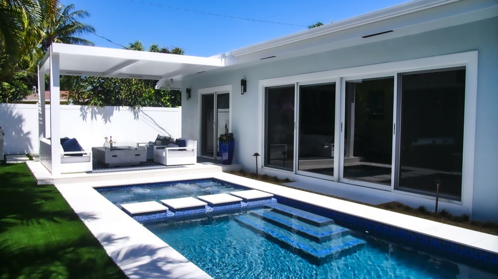 Slide of White Aluminum and Windows