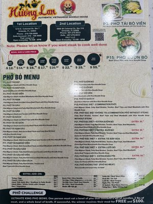 Menu photo 1 Pho Huong Lan Orlando, FL Menu photo 1 Pho Huong Lan Orlando, FL