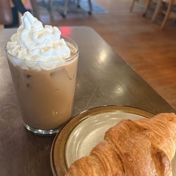 Night Sky Coffee Roasters - Cinnamon roll latte and croissant - Coffee & Tea Near Me - Winder, Georgia Night Sky Coffee Roasters - Cinnamon roll latte and croissant - Coffee & Tea Near Me - Winder, Georgia