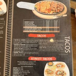 Tres Amigos - Menu