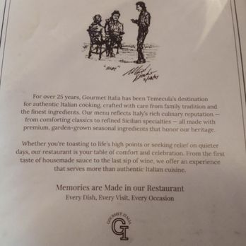Gourmet Italia - History - Italian Near Me - Temecula, California Gourmet Italia - History - Italian Near Me - Temecula, California