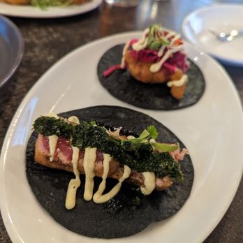 Shuck Oyster Bar - Ahi taco - Seafood Near Me - Costa Mesa, California Shuck Oyster Bar - Ahi taco - Seafood Near Me - Costa Mesa, California