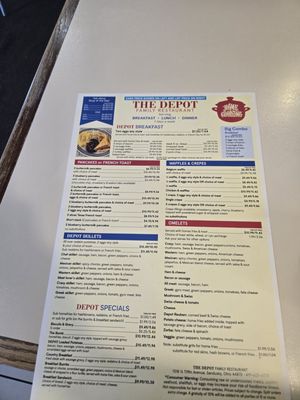 Menu photo 2 Depot Family Restaurant Sandusky, OH Menu photo 2 Depot Family Restaurant Sandusky, OH