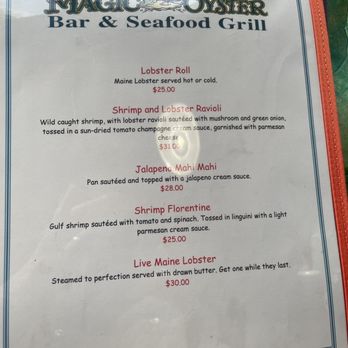 The Magic Oyster - Menu - Seafood Near Me - Jensen Beach, Florida