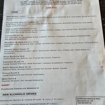 Corner Project Ales & Eats - Menu. July 7-10th - Gastropubs Near Me - Geyserville, California