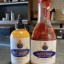 Uptown Cafe - Homemade hot sauce and ketchup on every table top. So delicious!