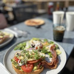 Leeland House - Avocado toast and cortado with almond milk