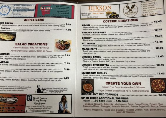 Menu photo 2 Coterie Pizza Garrett, IN