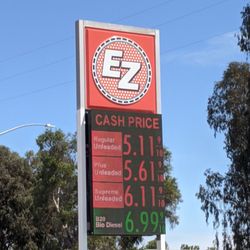 E-Z Trip Shell - Gas prices yesterday.