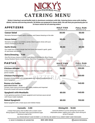 Menu photo 8 Nicky’s Pizzeria Lexington, SC Menu photo 8 Nicky’s Pizzeria Lexington, SC