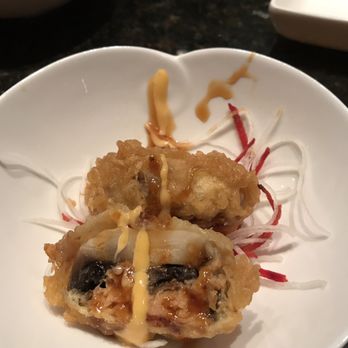 Shokitini - complimentary from the sushi chef. Fried mushroom yumminess! - Sushi Bars Near Me - Athens, Georgia Shokitini - complimentary from the sushi chef. Fried mushroom yumminess! - Sushi Bars Near Me - Athens, Georgia
