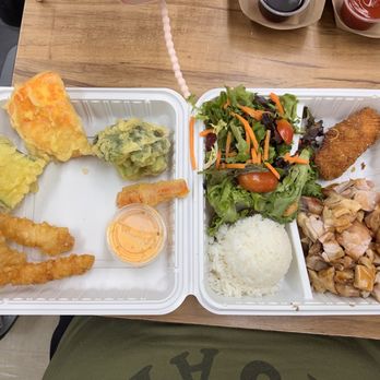 Central Fish Company - Combination seafood & chicken w/tempura veggies & rice - Seafood Near Me - Fresno, California