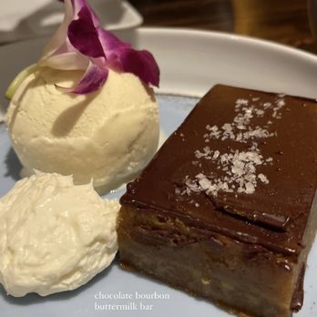 Bosscat Kitchen & Libations - CHOCOLATE BOURBON BUTTERMILK BAR for dessert - New American Near Me - Irvine, California Bosscat Kitchen & Libations - CHOCOLATE BOURBON BUTTERMILK BAR for dessert - New American Near Me - Irvine, California