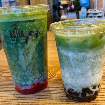 Asha Tea House - Matcha Latte (one large and one regular) - Tea Rooms Near Me - Berkeley, California