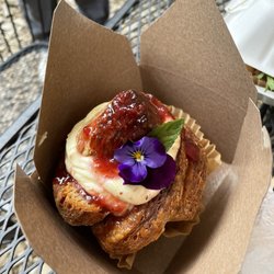 The Canyon Bakery - Cruffin with strawberry jam and custard