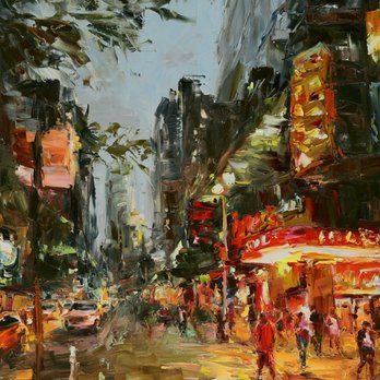 Smith-Klein Gallery - "Summer Night" 40" x 30" oil painting by Lyudmila Agrich at SmithKlein gallery. - Jewelry Near Me - Boulder, Colorado