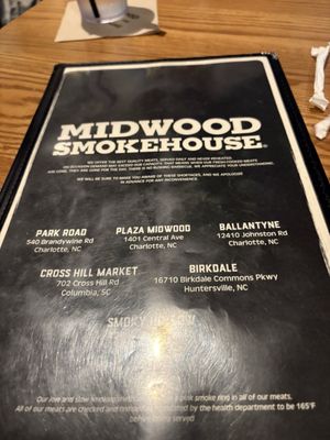 Menu photo 1 Midwood Smokehouse - Central Ave Charlotte, NC Menu photo 1 Midwood Smokehouse - Central Ave Charlotte, NC