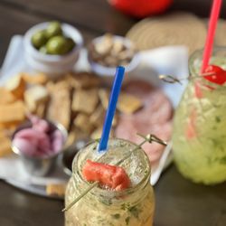NiteOwl Bar - Watermelon mint drink, pineapple mojito, salami tray.