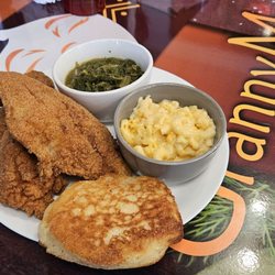 GrannyMa's Kitchen - Catfish, greens & mac-n-cheese