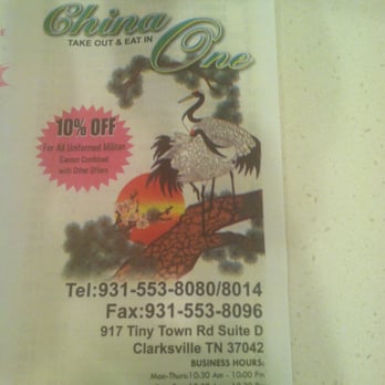 China One - Phone # and times - Chinese Near Me - Clarksville, Tennessee