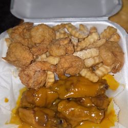 Shrimp, Wings and Fries