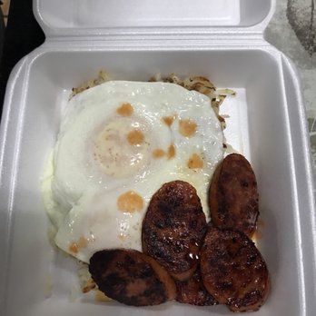 Joe's Grill Express - Hash browns , eggs and Portuguese sausage - American Near Me - Honolulu, Hawaii Joe's Grill Express - Hash browns , eggs and Portuguese sausage - American Near Me - Honolulu, Hawaii