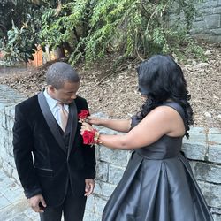 Corsage and boutonnière...at the pre-prom photoshoot