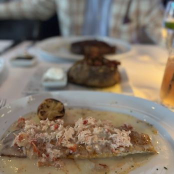 Ocean 48 - Seabass with crab - Seafood Near Me - Newport Beach, California Ocean 48 - Seabass with crab - Seafood Near Me - Newport Beach, California