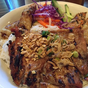 Pho 37 - Grilled lemongrass chicken vermicelli bowl with spring rolls. - Vietnamese Near Me - Richmond, British Columbia Pho 37 - Grilled lemongrass chicken vermicelli bowl with spring rolls. - Vietnamese Near Me - Richmond, British Columbia
