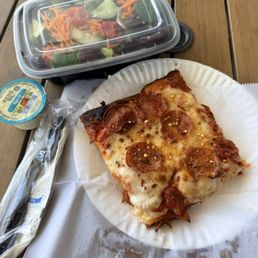Lunch special Sicilian Slice with House Salad