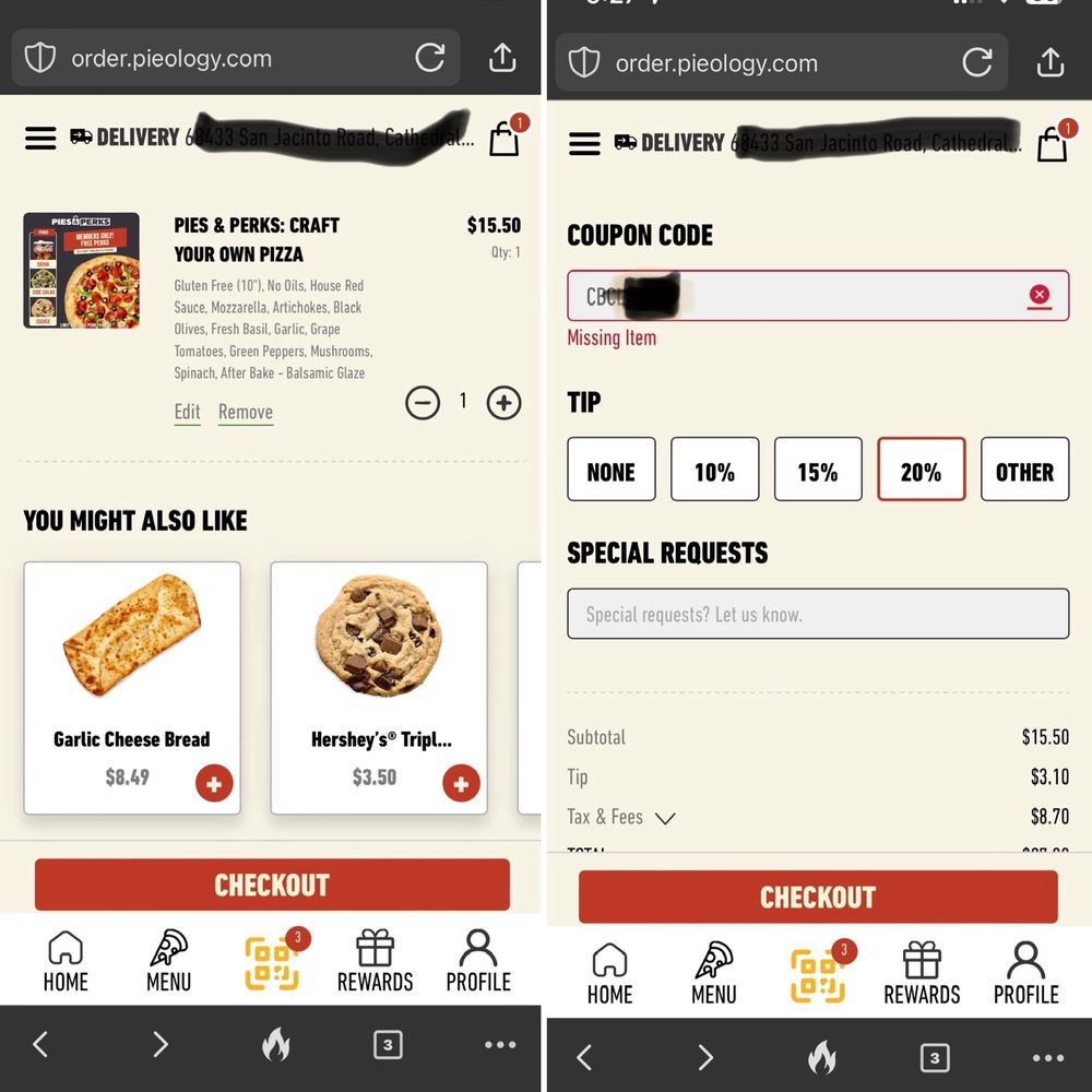 Pieology La Quinta - The rewards don't seem to work, but the pizza is still good. - Fast Food Near Me - La Quinta, California
