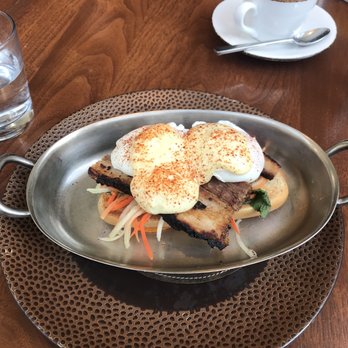 Blue Duck Tavern - Pork Belly Benedict* (Mustard's Garden, MD) - New American Near Me - Washington, DC, District of Columbia
