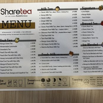 Sharetea - Menu you can take - Bubble Tea Near Me - Marysville, Washington Sharetea - Menu you can take - Bubble Tea Near Me - Marysville, Washington