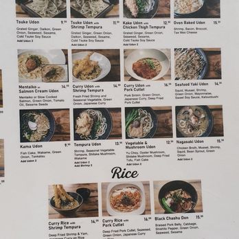 MeNami - Menu - udon & rice - Japanese Near Me - Toronto, Ontario
