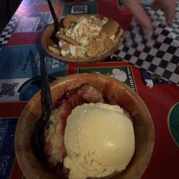 Banana Pudding & Cherry Cobbler. Banana Pudding & Cherry Cobbler.