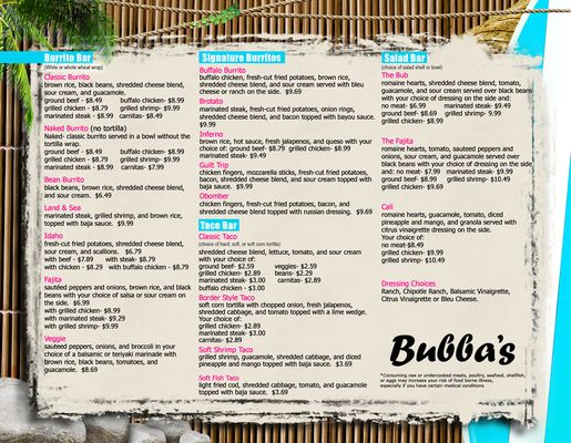 Menu photo 4 Bubba’s Burrito Bar Islip, NY