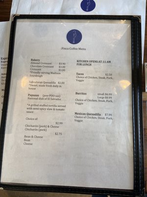 Menu photo 7 Finca Coffee Madison, WI