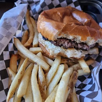 Rocker - kids burger $15...charred, so kids might not like... - New American Near Me - Olympic Valley, California
