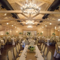 Kilbuck Creek - The Gathering Hall, all ready for an indoor wedding reception.  Seating up to 200 guests.