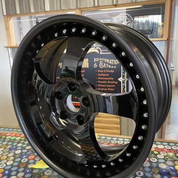 Palmers Powders - Gloss black face with satin black hoops on three piece wheels - Powder Coating Near Me - Post Falls, Idaho Palmers Powders - Gloss black face with satin black hoops on three piece wheels - Powder Coating Near Me - Post Falls, Idaho