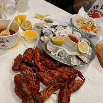 The Boiling Crab - 1lb craw fish w/ sauce on side + 1 dozen oysters + crab fries - Cajun/Creole Near Me - Garden Grove, California The Boiling Crab - 1lb craw fish w/ sauce on side + 1 dozen oysters + crab fries - Cajun/Creole Near Me - Garden Grove, California