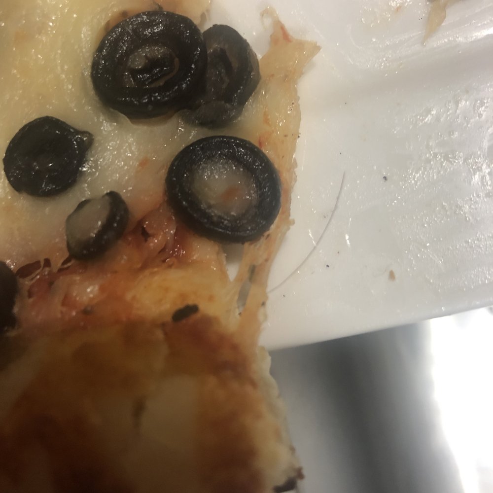 Pizza On Tap - A piece of hair, baked into the crust. Not on top of the pizza, not on bottom, but baked inside the pizza. - Pizza Near Me - Vista, California Pizza On Tap - A piece of hair, baked into the crust. Not on top of the pizza, not on bottom, but baked inside the pizza. - Pizza Near Me - Vista, California