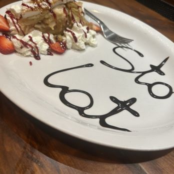 U Gazdy - Happy birthday dessert with apples. It was really good and not overly sweet. - Polish Near Me - Wood Dale, Illinois U Gazdy - Happy birthday dessert with apples. It was really good and not overly sweet. - Polish Near Me - Wood Dale, Illinois