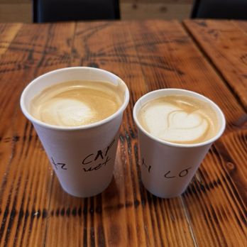 The Coffee Oasis - 12oz Wet Cappuccino (left) & 8oz Lumberjack Maple Breve (right) - Coffee & Tea Near Me - Port Orchard, Washington The Coffee Oasis - 12oz Wet Cappuccino (left) & 8oz Lumberjack Maple Breve (right) - Coffee & Tea Near Me - Port Orchard, Washington