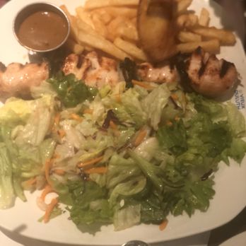 Au Vieux Duluth - Chicken Brochette with salad and fries - Canadian (New) Near Me - Saint-Laurent, Quebec
